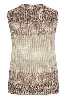 Chunky Knit Stripe Tank - Beige