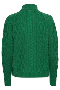 Zip Front Cable Jumper - Green