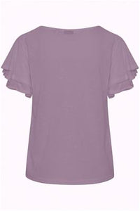 T shirt with floaty sleeves - Lilac