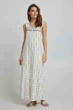 Load image into Gallery viewer, Cream and black woven sundress
