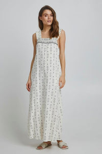 Cream and black woven sundress