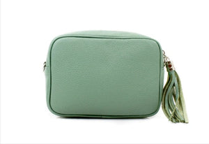 Leather Cross Body Bag - Mint