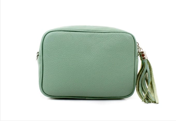 Leather Cross Body Bag - Mint