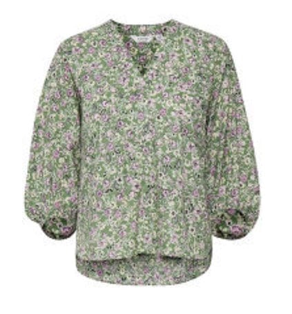 Green Floral Blouse