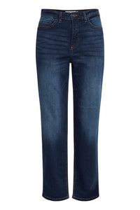 Straight Leg Jeans - Dark Blue