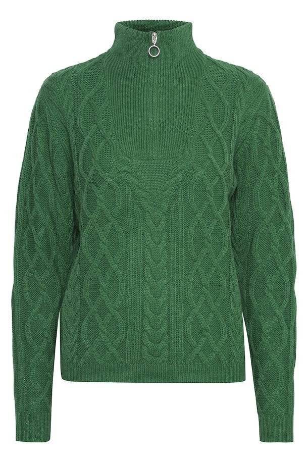 Zip Front Cable Jumper - Green