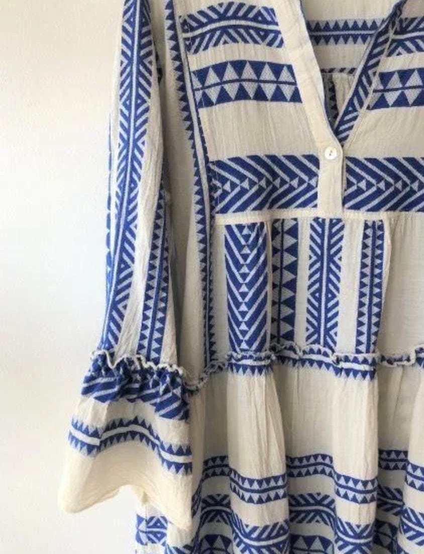 Aztec mini dress - Royal blue