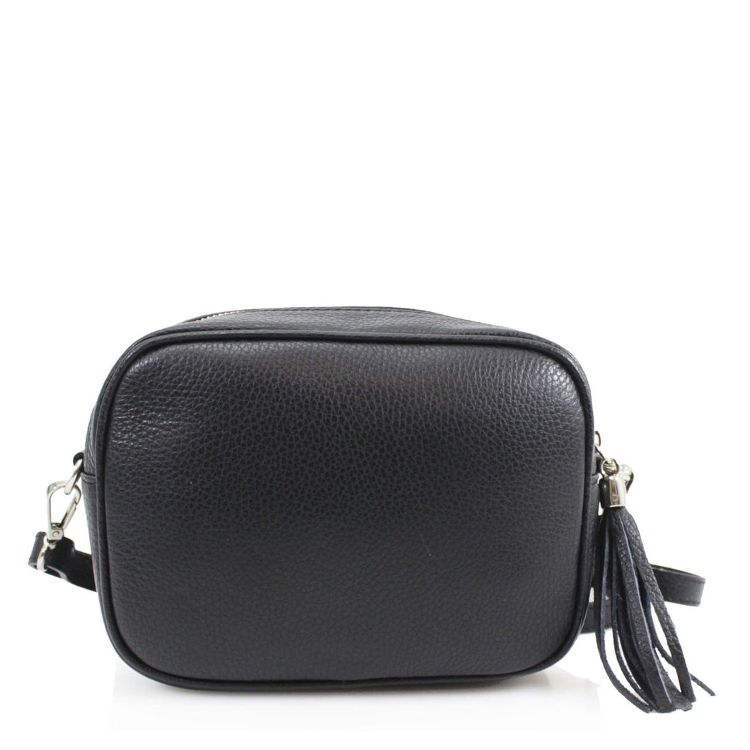 Leather Cross Body Bag - Black
