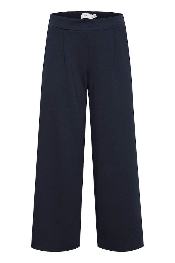 Navy Cropped Jersey Trousers