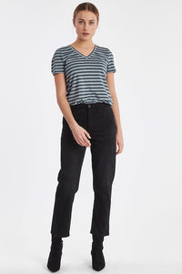 Straight Leg Jeans - Washed Black
