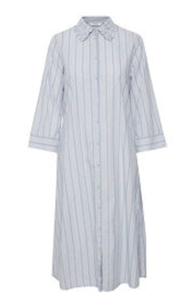 Blue Pinstripe Shirt Dress