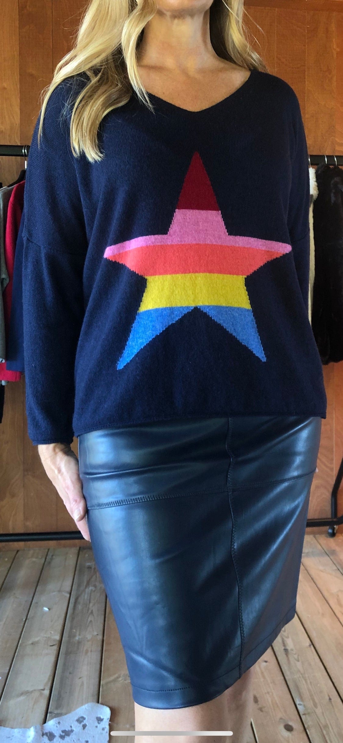 Pleather blue skirt outlet