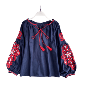 Ukranian blouse - Navy