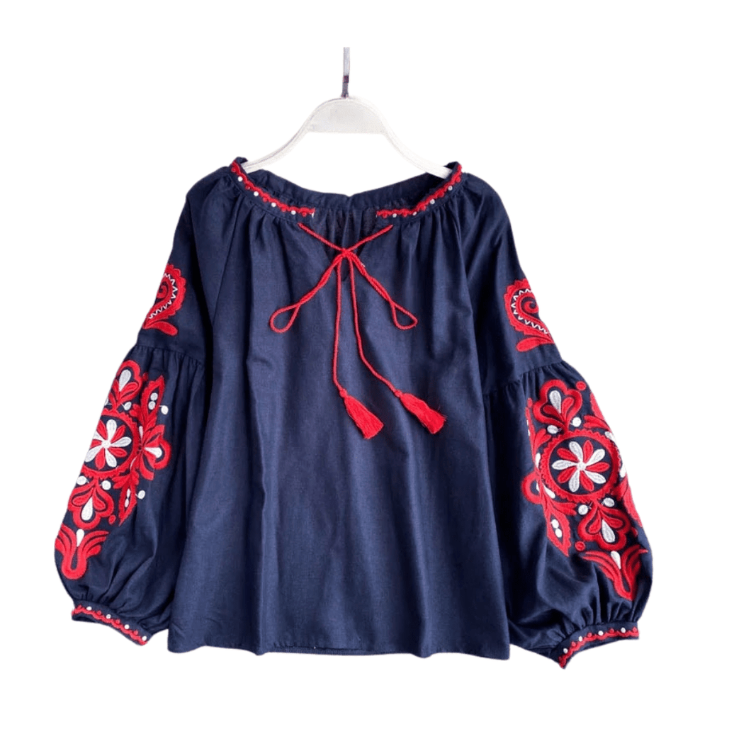 Ukranian blouse - Navy