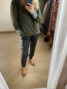 Faux Leather Joggers