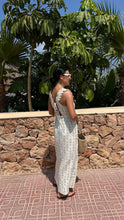 Load image into Gallery viewer, Cream and black woven sundress
