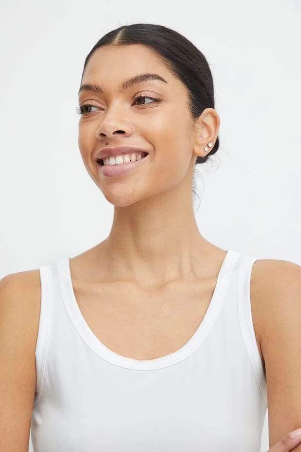 White Vest With Satin Edge