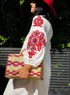 Ukrainian Style Embroidered Dress - White