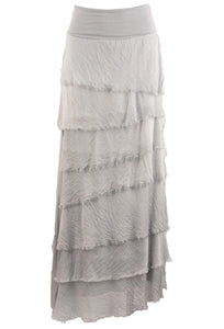 Tiered Torn Silk Skirt