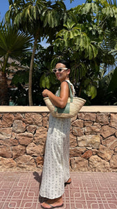 Cream and black woven sundress