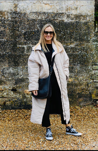 Oversized long quilted coat