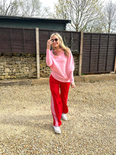 Load image into Gallery viewer, Red and Pink Side Stripe Trousers

