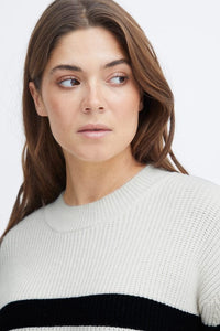 Stripe Jumper with Orange Edging