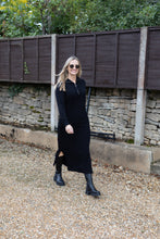 Load image into Gallery viewer, Funnel Neck Long knitted Dress - Black
