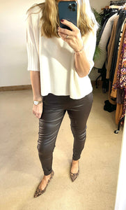 Brown coated Leggings