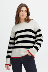 Stripe Jumper with Orange Edging