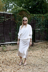 Satin Slip Skirt - oyster