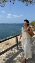 Load image into Gallery viewer, Cream and black woven sundress
