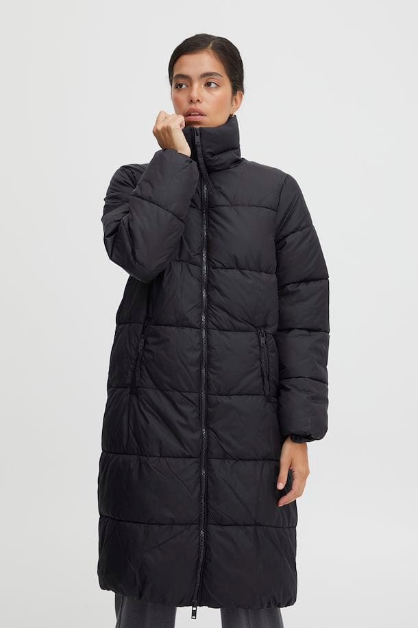 Quilted Coat  - Black