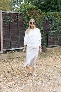 Satin Slip Skirt - oyster