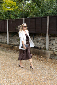 Satin Slip Skirt - Brown