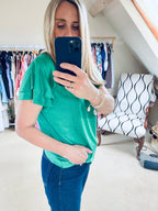 T shirt with floaty sleeves - Green