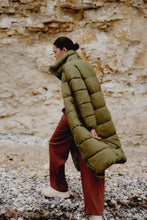 Load image into Gallery viewer, Quilted Coat  - Olive Green
