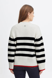 Stripe Jumper with Orange Edging