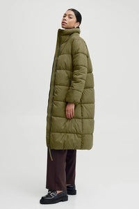 Quilted Coat  - Olive Green