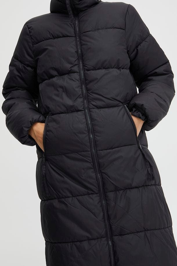 Quilted Coat  - Black