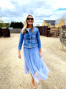 Tulle Skirt - Denim Blue