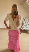 Load image into Gallery viewer, Tiered Torn Silk Skirt
