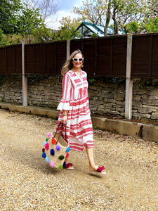 Aztec maxi dress - Red