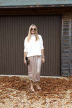 Sequin Pleated Midi Skirt