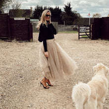 Load image into Gallery viewer, The Carrie  Skirt - Beige with Black Polka Dots
