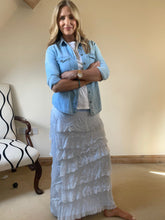 Load image into Gallery viewer, Tiered Torn Silk Skirt

