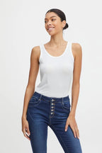 White Vest With Satin Edge