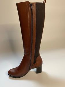 Tan Leather Knee Length Boots