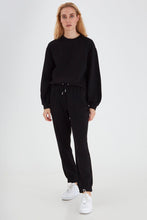 Load image into Gallery viewer, Black silky sweatshirt
