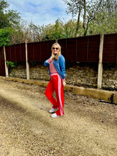 Load image into Gallery viewer, Red and Pink Side Stripe Trousers
